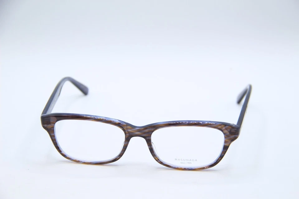 NEW MASUNAGA 026 #15 BROWN BLUE AUTHENTIC EYEGLASSES 50-17 - Image 2 of 3