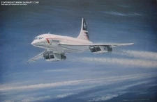 BRITISH AIRWAYS CONCORDE AIRLINER ART PRINT RONALD WONG