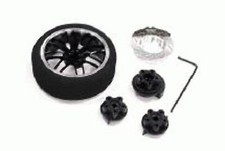 EVOLUTION STEERING WHEEL SET FOR TRX,HPI, FUTABA, AIR, HITEC, KO BLACK