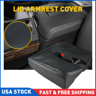 For 07-13 Tahoe Suburban Yukon Silverado Leather Console Lid Armrest Cover Pad