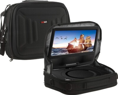 Navitech Portable For 9'' DVD Player Headrest Car Mount Case Black NEW