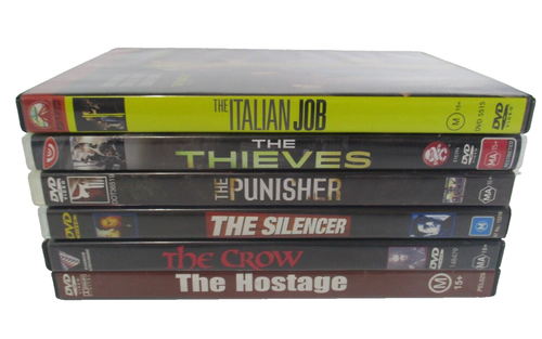 Italian Job-Thieves-Punisher-Silencer-Crow-Hostage 6x Action DVDs MA15+ PAL R4 - Picture 3 of 10