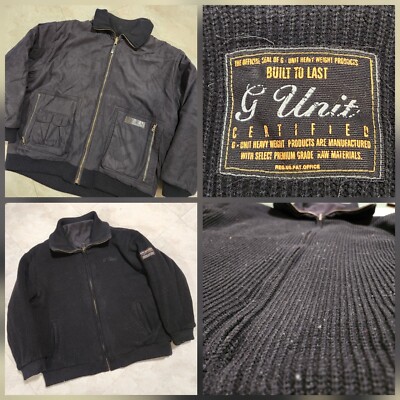 VTG Y2K G Unit 50 Cent Mens XL Reversible Bomber Jacket Knit VTG Y2K G Unit 50 Cent Mens XL Reversible Bomber Jacket Knit