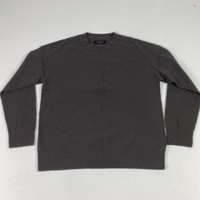 AllSaints Sweater Mens Medium Gray Ridge Crew Wool Knit Pullover Crewneck