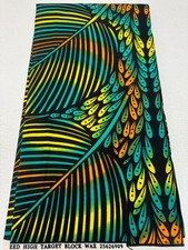 Polyester African Wax Prints Fabrics-Yellow Orange Black Lime Green Apple Green