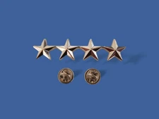 U.S MILITARY FOUR STAR GENERAL PIN SILVER COLLAR INSIGNIA PIN LAPEL