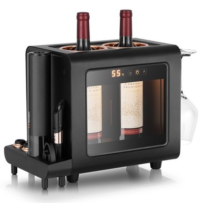 Ca'Lefort 2-Bottle Electric Wine Chiller Cooler with Opener & 2 Glasses, 46-64°F