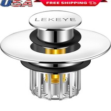 2-in-1 Bathtub Stopper Strainer Hair Catcher Universal Fit Zinc Alloy Brass New