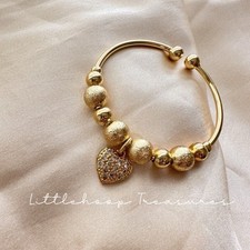 Kids Bracelet Girl Cuff Bangles 24K Gold Filled Openable Bangle For Toddler Girl