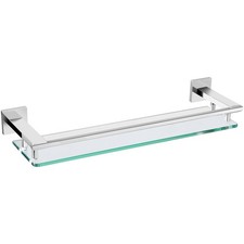 LANC Chrome Bathroom Shelf Glass 53 cm x 19 x 20 cm, Polished