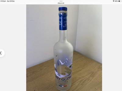 4 x Grey Goose leere 1 Liter Flaschen Upcycle Vodka Grey Goose