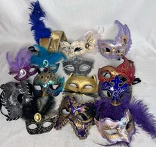 Lot Of 14 Pier 1 Imports Masquerade Masks Hand Painted In Italy FLAWS