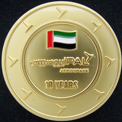 United Arab Emirates UAE PAL Aerospace 10 Years Challenge Coin