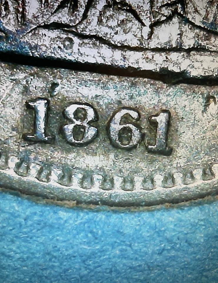 1861 “1/0” Seated Half Dime, Cool Color! US Coins Variety - Image 3 of 4