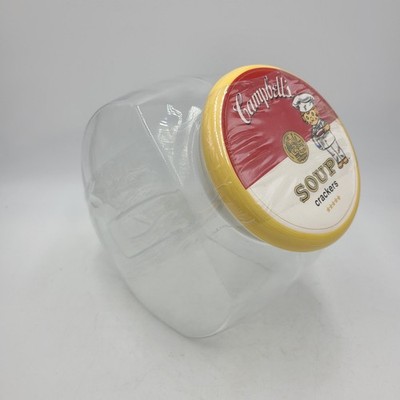 Campbell s Soup Crackers Jar Country Store Glass Canister w/Lid 1999 Farmhouse