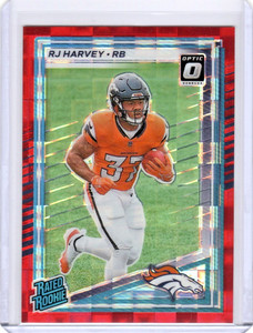 2025 Donruss RJ Harvey Optic Rated Rookie Preview Red Pandora RC #312 Broncos