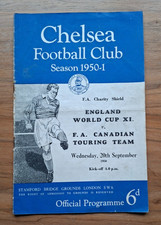 1950 - England World Cup XI v Canadian Touring Team, Charity Shield Programme.
