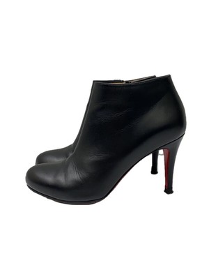 Christian Louboutin Short Leather Boots 36.5 Black Stylish Heeled 