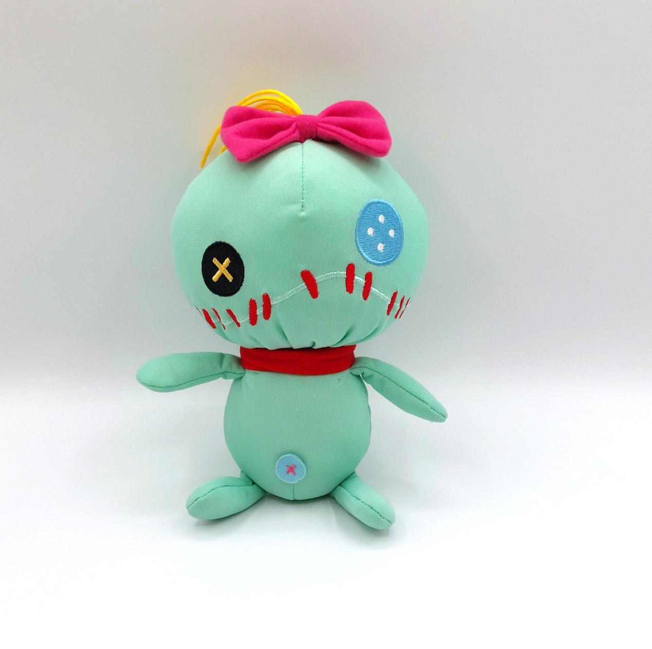 Peluche Souillon Scrump doudou Lilo et Stitch DISNEYLAND PARIS tissu vert 23 cm