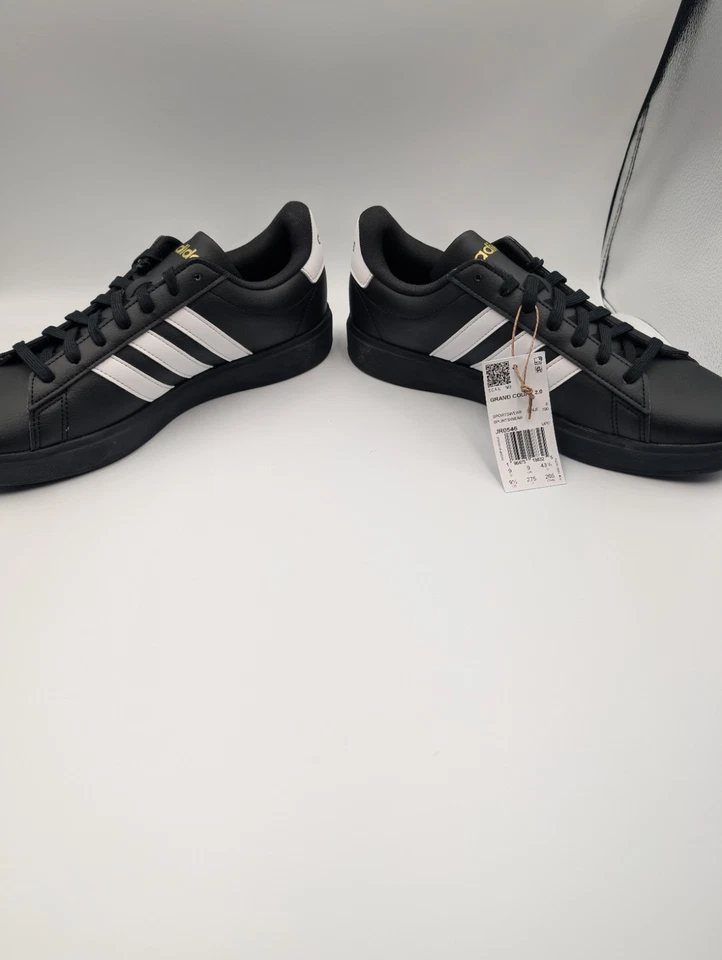 Adidas Grand Court 2.0 Negro Blanco Tenis Retro JR0546 Hombres Talla 9.5 Precio de venta sugerido por el fabricante $70  Foto 4 de 4