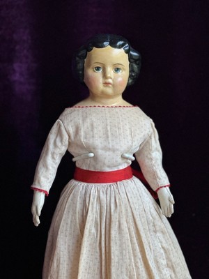 Antique German 15  Dressel Marked Holz-Masse Papier Mache Head Cloth Body Doll