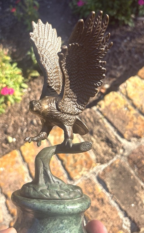 FLYING EAGLE BRONZE and MARBLE SCULPTURE VINTAGE Fine work