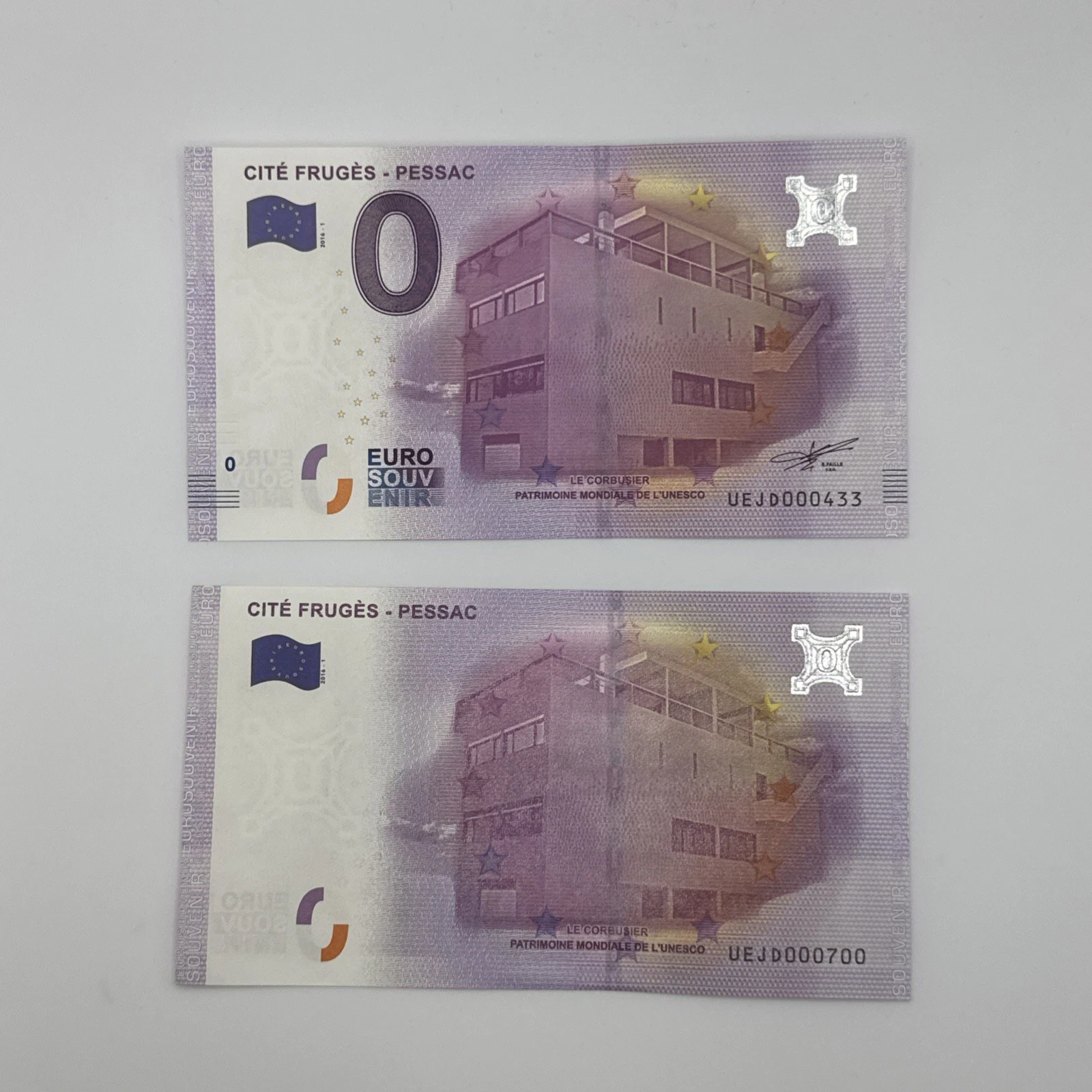Billet Zéro 0 € Euro Touristique / Souvenir Fauté !! Cité Frugnès Pessac 2016-1