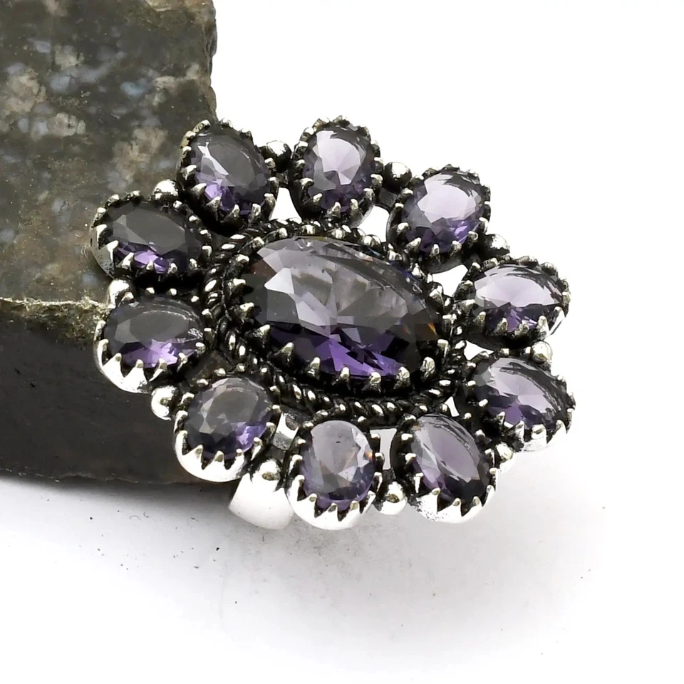 Amethyts Edelstein ethnischer handgefertigter Ring Schmuck Geschenk US-Größe - 5,5 AR 33447