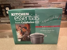 NEW In Box Calphalon 8 Quart Stockpot With Lid, Hard-Anodized