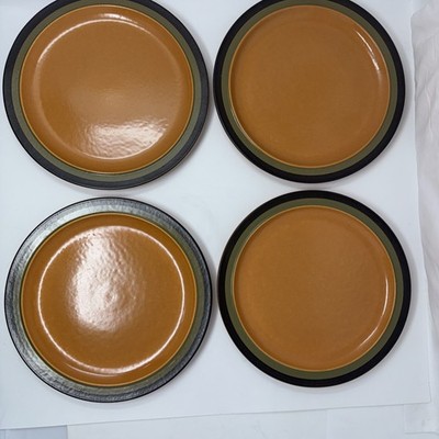 Arrow Stone Cherokee Dinner Plates Orange Green Black 692 Showa