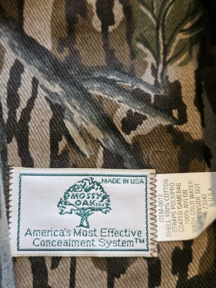 Vintage Mossy Oak Full Foliage Camo Turkey Vest Mens XL Hunting USA Seat - Image 4 of 4