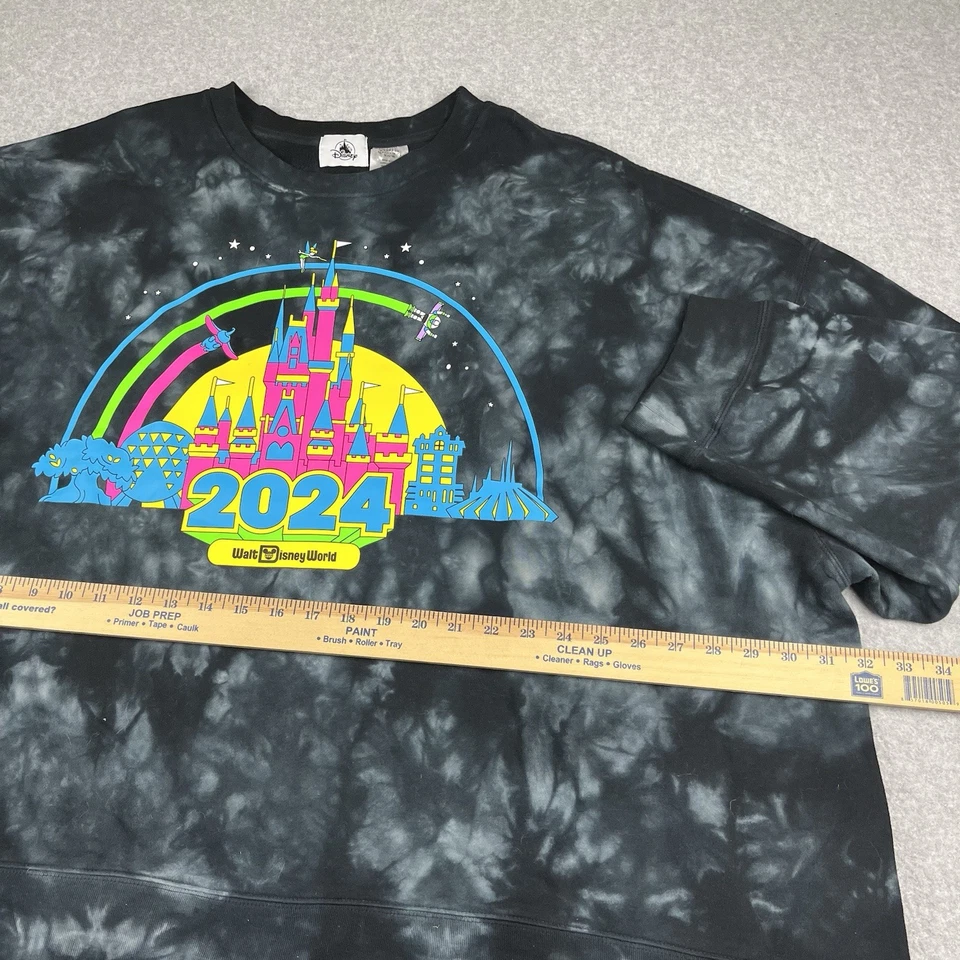 Disney 2024 замок Crewneck толстовка черный белый галстук умереть женщин 3XL коробка - Изображение 4 из 4