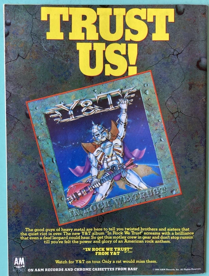 Hit Parader’s Magazine Heavy Metal Heroes November 1984 Van Halen & Motley Crue - Image 2 of 4