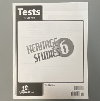 BJU Press Heritage Studies 6 Tests Test Packet Third Edition 2012 Paperback
