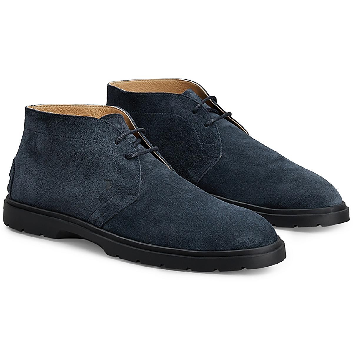 Мужские синие однотонные ботинки Tods Chukka 7 Medium D BHFO 8291 67090₽