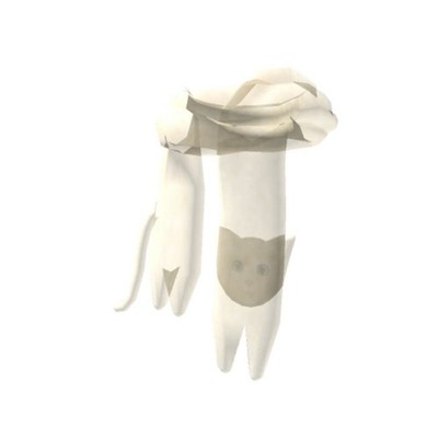 R0BLOX | Ghost Cat Scarf  TRANSPARENT  Series 6 - RARE Toy Code