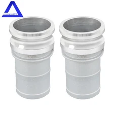 2PCS Type E Aluminum Cam and Groove Hose Fitting 3" with Camlock Gasket Camlock