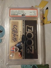 2007 UD Premier - Marshawn Lynch #157 PSA 8.5 /199 Rookie Autographs Blue
