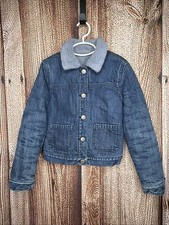 Gap Kid Girl's Reversible Short Blue Sherpa /Blue Denim Jacket w/Pockets Medium