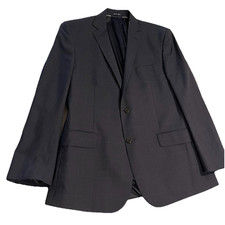 Lands' End Classic Traditional Fit Blazer Men's 44 Reg Blue Plaid Notch Collared