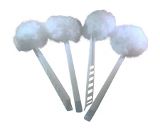 REYINL Metal Bowl Brush 4-Pack, White, Polyester, Reusable, Cleaning