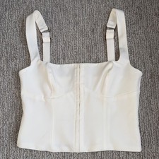 Women s Oh Polly Ivory Cream Corset Top Size ...