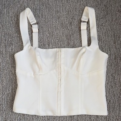 Women s Oh Polly Ivory Cream Corset Top Size 4