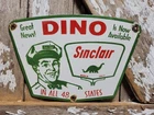 VINTAGE SINCLAIR PORCELAIN SIGN OLD 1957 GASOLINE MOTOR OIL DINO GAS PUMP PLATE