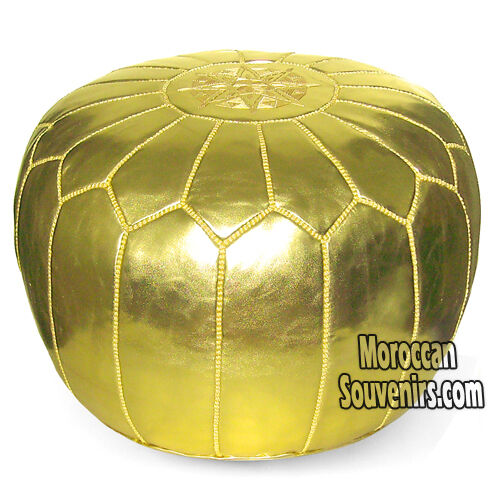 STUFFED Moroccan Leather Pouf, Poufs, Pouffes, Ottomans, many colors available