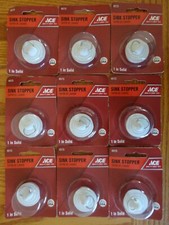 Lot of 9 ACE 1" Solid Rubber SINK STOPPER Tub Basin Drain Cover Plug w/ Ring