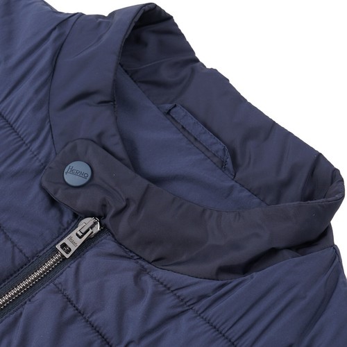 Herno Navy Blue Quilted Lightweight Insulated Puffer Jacket M (Eu 50) New - Picture 6 of 10