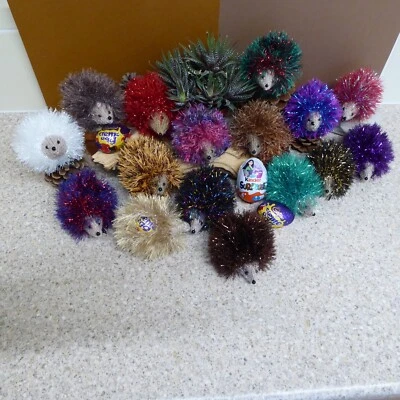FERNSIDE CRAFTS HEDGEHOG EASTER EGG COVER/BIRTHDAY TREAT LOVELY FUN COLOURS ~ Hand knitted