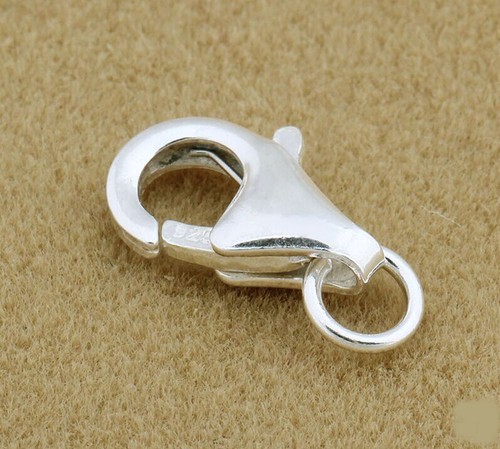10PCS DIY Lobster Clasp 925 Sterling Silver Charm Attachment clip 9mm - Picture 2 of 4