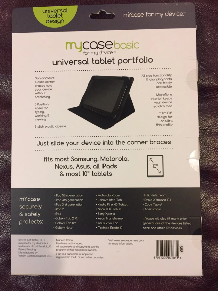 "Funda universal para tableta de 10"" por MyCase para tabletas y almohadillas - color negro y azul". Foto 2 de 4